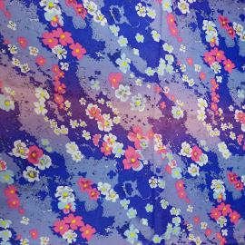Ткань для платья ( синтетика), цветочный орнамент, 105х250см. СССР.